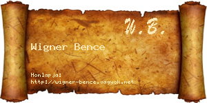 Wigner Bence névjegykártya